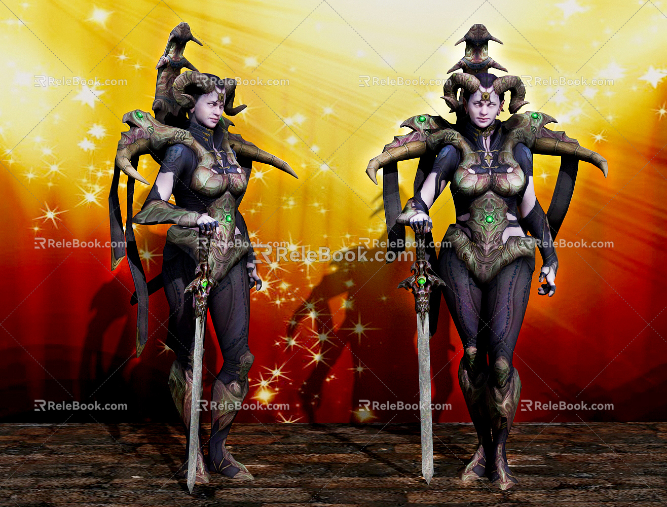 Modern game character Diablo character 3d model