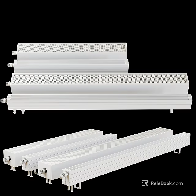 White Stacked Long Bar Industrial Equipment with Metal Connectors for Industrial Cooling Applications 3d model 