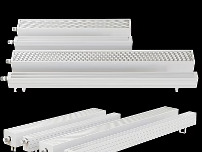 White Stacked Long Bar Industrial Equipment with Metal Connectors for Industrial Cooling Applications 3d model