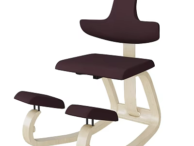 Ergonomic Massage Chair With Dark Brown Fabric Wooden Frame And Adjustable Footrest 3d model