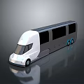 Modern Electric Bus With Sleek Design Large Windows And Blue Wheels