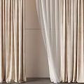 Elegant Beige Velvet Curtains With Sheer Layer For Modern Home Decor