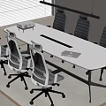 Modern conference table and chair combination 3d model