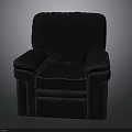 Black Velvet Armchair with Armrests and Backrest Simple Design for Living Room