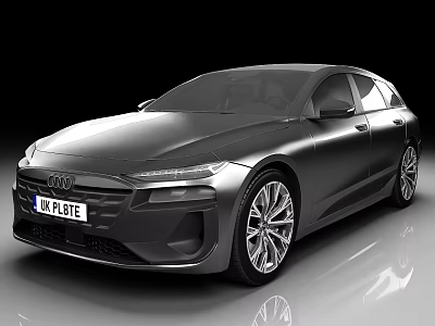 Audi Silver Modern Sedan With Sleek Body Alloy Wheels And Front Grille Design 3d model