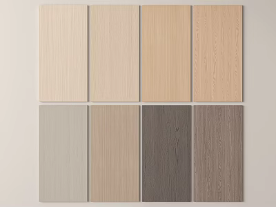 Different Wood Grain Wall Panels in Various Colors for Home Interior Design 3d model