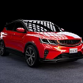 Red SUV Car With Modern Sporty Exterior And Sleek Alloy Wheels