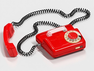 Vintage telephone, old-fashioned landline, old-fashioned dial phone 3d model