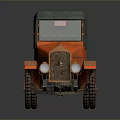 Vintage Orange Concrete Mixer Truck With Green Canopy And Retro Design Details
