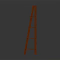 Red Multi Tiered Garden Decor Shelf With Open Design And Wooden Structure For Plants