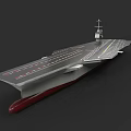 Modern Military Aircraft Carrier With Extended Flight Deck And Island Structure