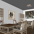 New Chinese Style Classroom Go Classroom 3d model