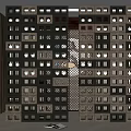 Wooden Room Divider With Grid Structure And Openwork Design For Interior Decor 3d model