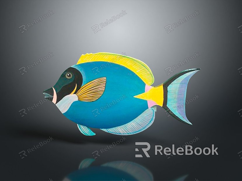 Yellow Tail Blue Devil Clown Double Color Ancient B Blue Hanging Yellow Triangle Hanging Fox Fish Watermelon Planer model