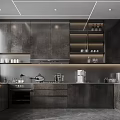 Modern Dark Kitchen Interior With Sleek Cabinets And Stainless Steel Appliances