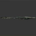 Detailed 3D Terrain Model With Green Vegetation River And Road Networks