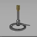 Industrial Metal Equipment With Golden Cylinder Silver Rod And Circular Stand