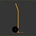 Orange Hand Cart With Black Wheels And Handle For Transport Applications