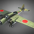 Vintage Green Military Aircraft With Twin Propellers And Red Circle Markings