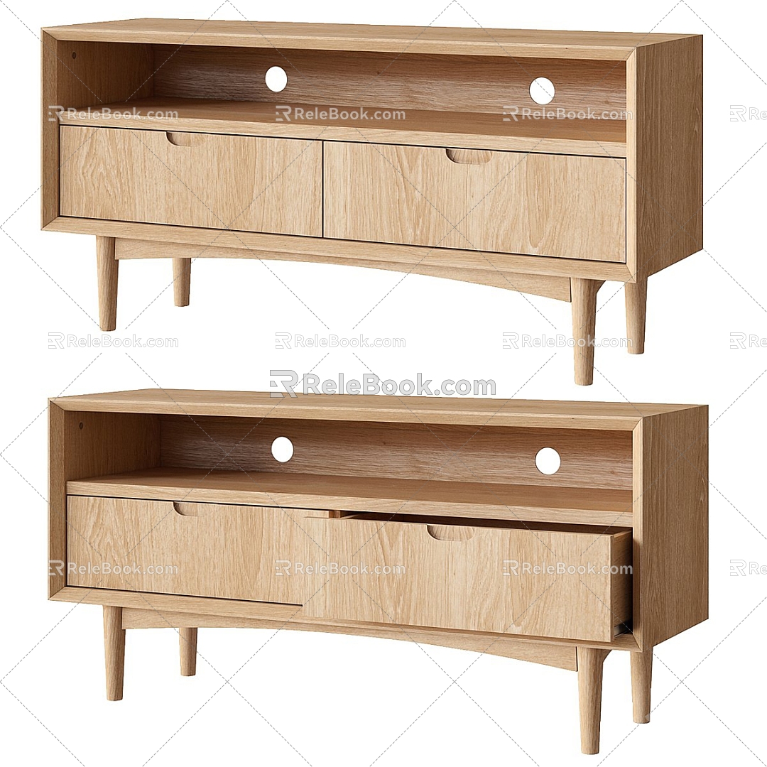 TV Cabinet Solid Wood TV Cabinet Sideboard Side Cabinet Shoe Cabinet 3d model