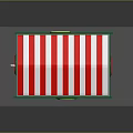 Vintage Ice Cream Cart with Red White Striped Awning Green Trim Decorative Red Wheel
