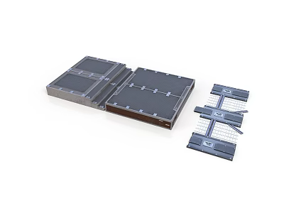 Modular Scene Components With Interlocking Floor Panels And Gray Surface Design 3d model