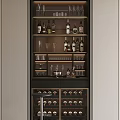 Elegant Modern Wine Cabinet With Multi tiered Bottle Racks And Glassware Storage Design