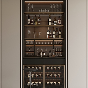 Water Bar Wine Cabinet Wine Glass Wine Bar Chair Wine Glass Invisible Wine Cabinet 3d model