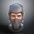 Vintage Industrial Leather Protective Gas Mask Fashion Accessory With Metal Details