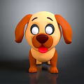 Cute Cartoon Dog Plush Toy With Big Eyes And Sticking Tongue In Yellow Brown