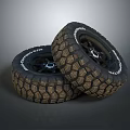 Off Road Tires With Deep Tread Pattern And Black Rims Design