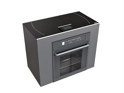 Sleek Modern Black Kitchen Oven With Glass Door And Control Panel 3d model