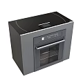 Sleek Modern Black Kitchen Oven With Glass Door And Control Panel