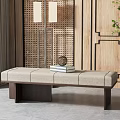 New Chinese Style Sofa Stool 3d model
