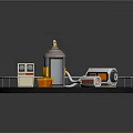 Industrial Machinery Setup on Circular Platform with Cylindrical Tank and Control Panel