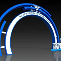 Futuristic Blue And White Archway Modern Design Structure For New York New Technology Center