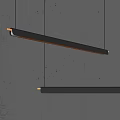 Sleek Black Linear Pendant Light With LED Strip For Modern Interior 3d model