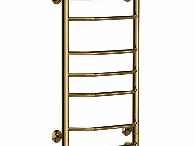Stylish Gold Brass Bathroom Towel Rack With Wall Mounted Multiple Bars 3d model