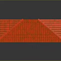 Wooden Pavilion With Red Tiled Roof Wooden Columns Carved Railings And Door