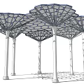 Modern Corridor Frame Corridor Special-shaped Frame Rest Frame Structure Awning 3d model