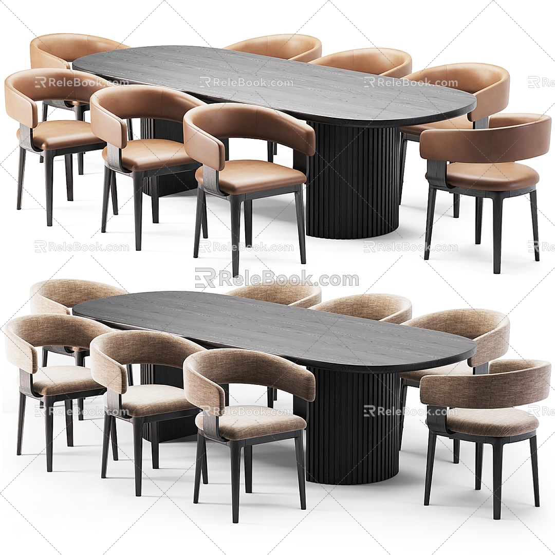 Modern Light Luxury Dining Table and Chair Combination model