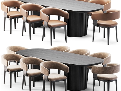 Modern Light Luxury Dining Table and Chair Combination model