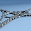 Modern Multi Level Bridge Interchange Featuring Complex Highway Structure Design 3d model