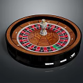 Classic Round Wooden Roulette Entertainment Table With Spinning Wheel And Ball