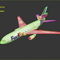 FedEx Passenger Airplane Design With Purple Tail Livery And White Fuselage Body