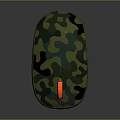 Camouflage Pattern Wireless Computer Mouse With Green Black And Orange Design
