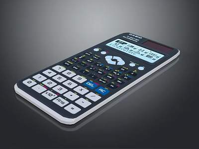 Scientific Calculator With Clear Digital Display Multiple Functions And Colorful Buttons 3d model