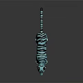 Turquoise Tiger Character With Black Stripes In 3D Stylized Render Design
