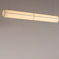Modern Minimalist Pendant Light With Long Rectangular Shape And Light Beige Finish 3d model