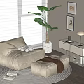 Modern Lazy Sofa 3d model
